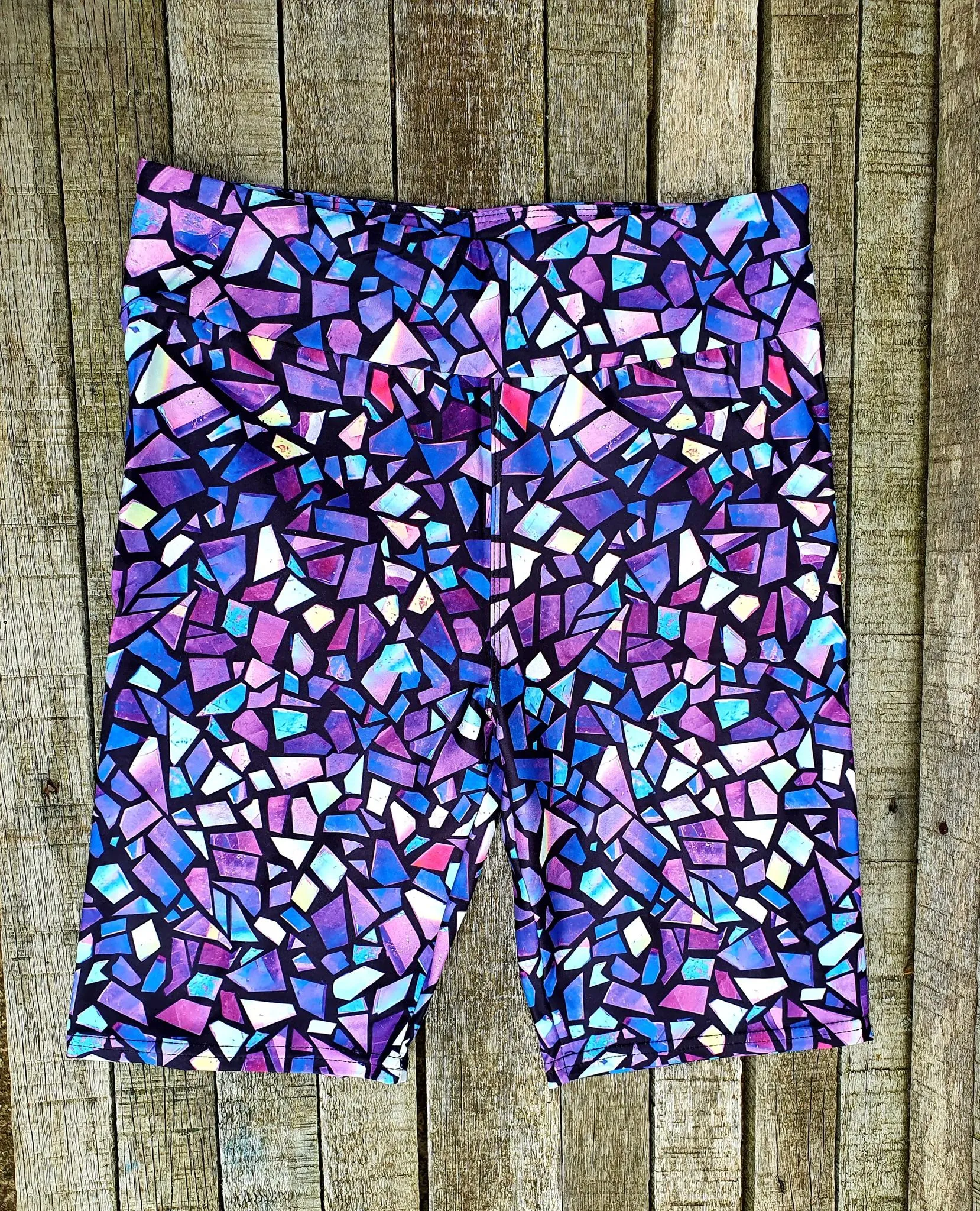 24/7 Biker Shorts - Shattered Purples