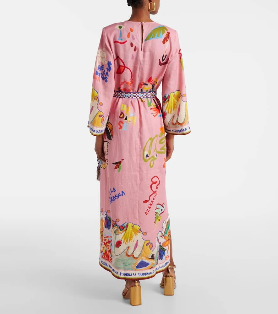 Alemais La Charrasca printed linen midi dress
