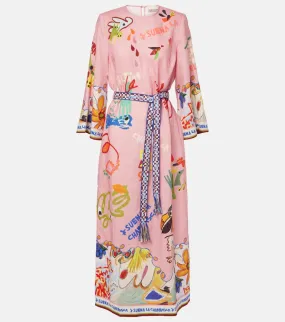 Alemais La Charrasca printed linen midi dress