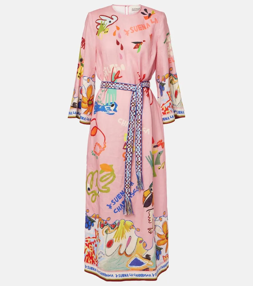 Alemais La Charrasca printed linen midi dress