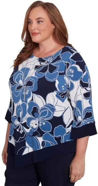 Alfred Dunner Classic Patch Floral with Border Polyester