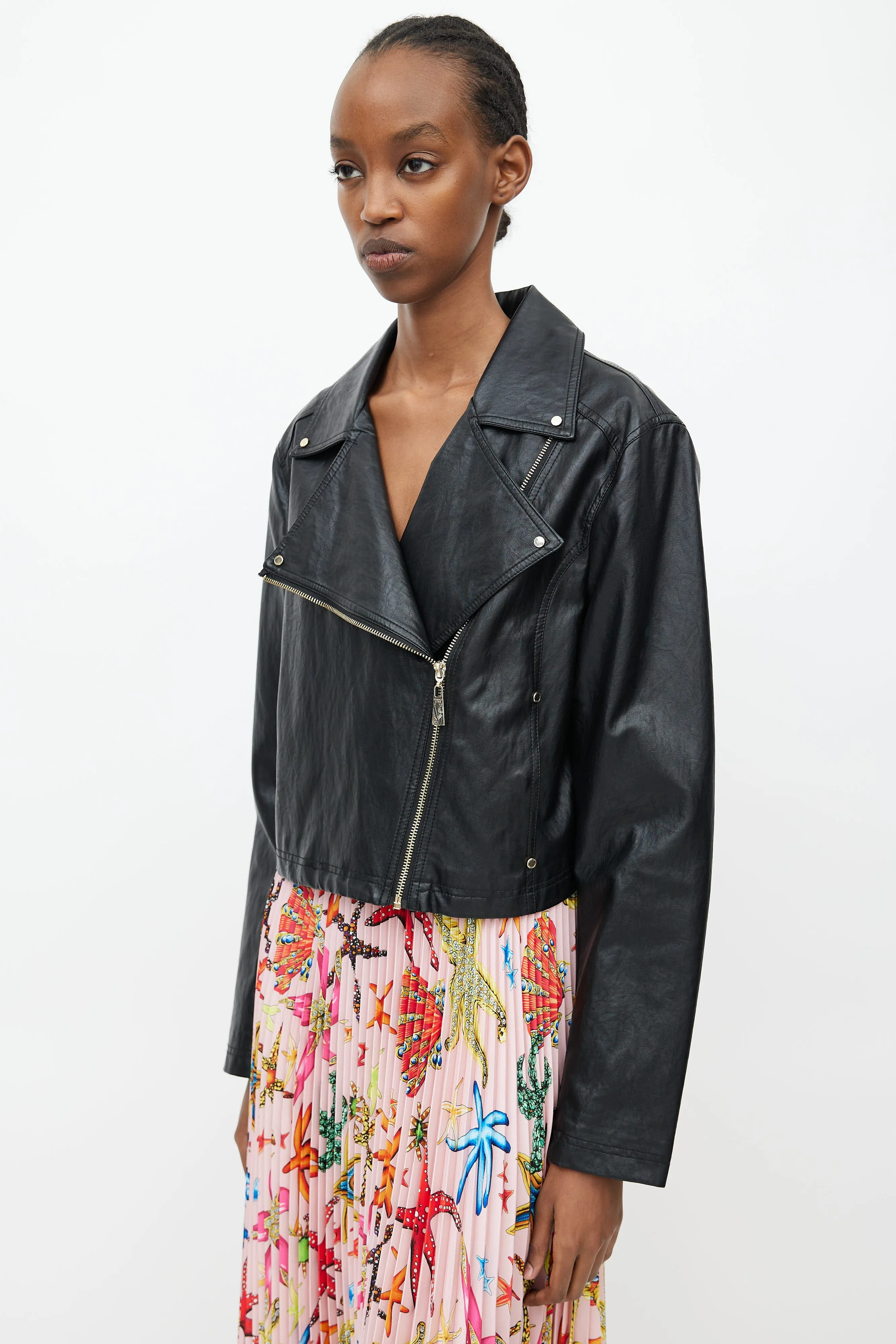 Black Faux Leather Moto Jacket