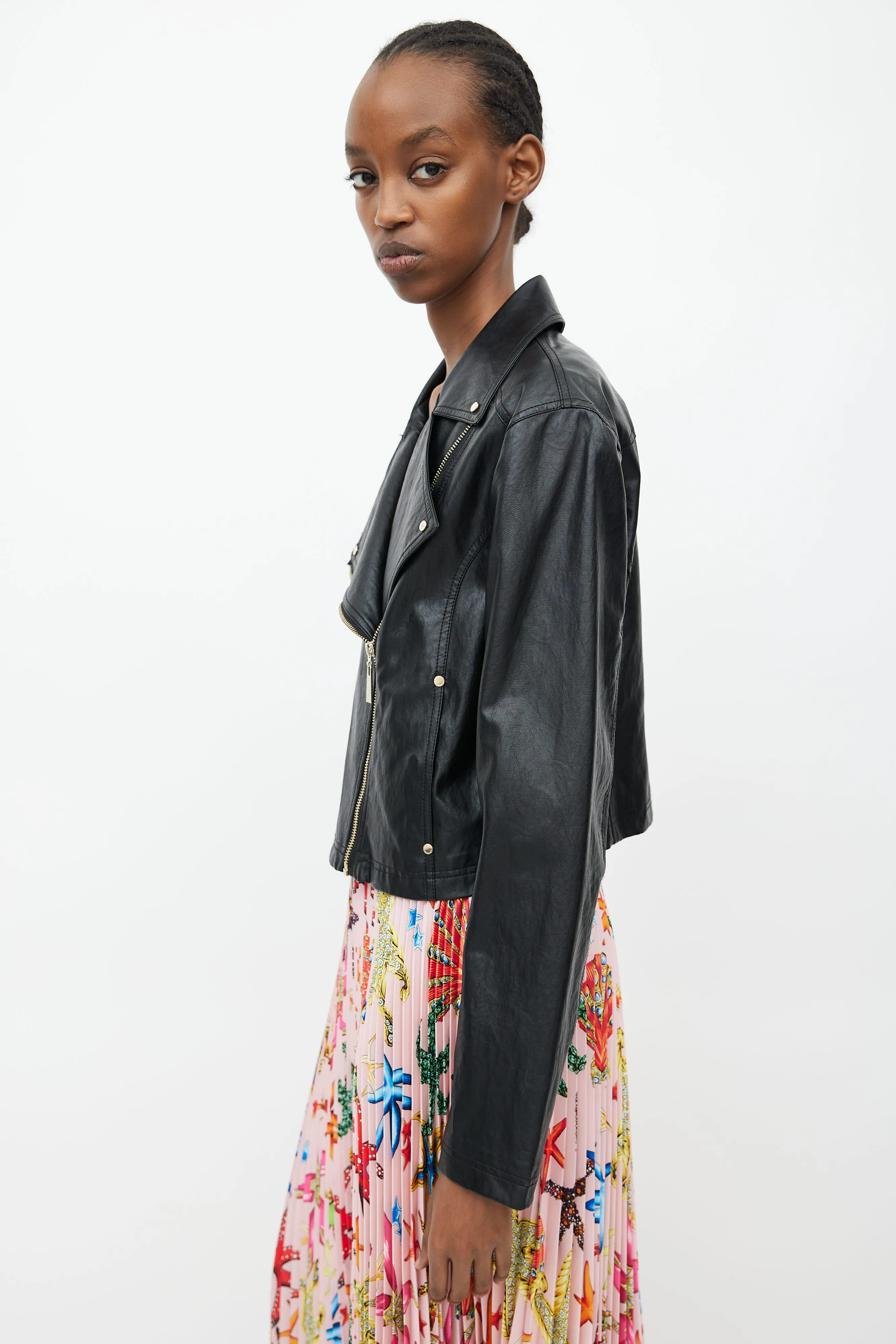 Black Faux Leather Moto Jacket