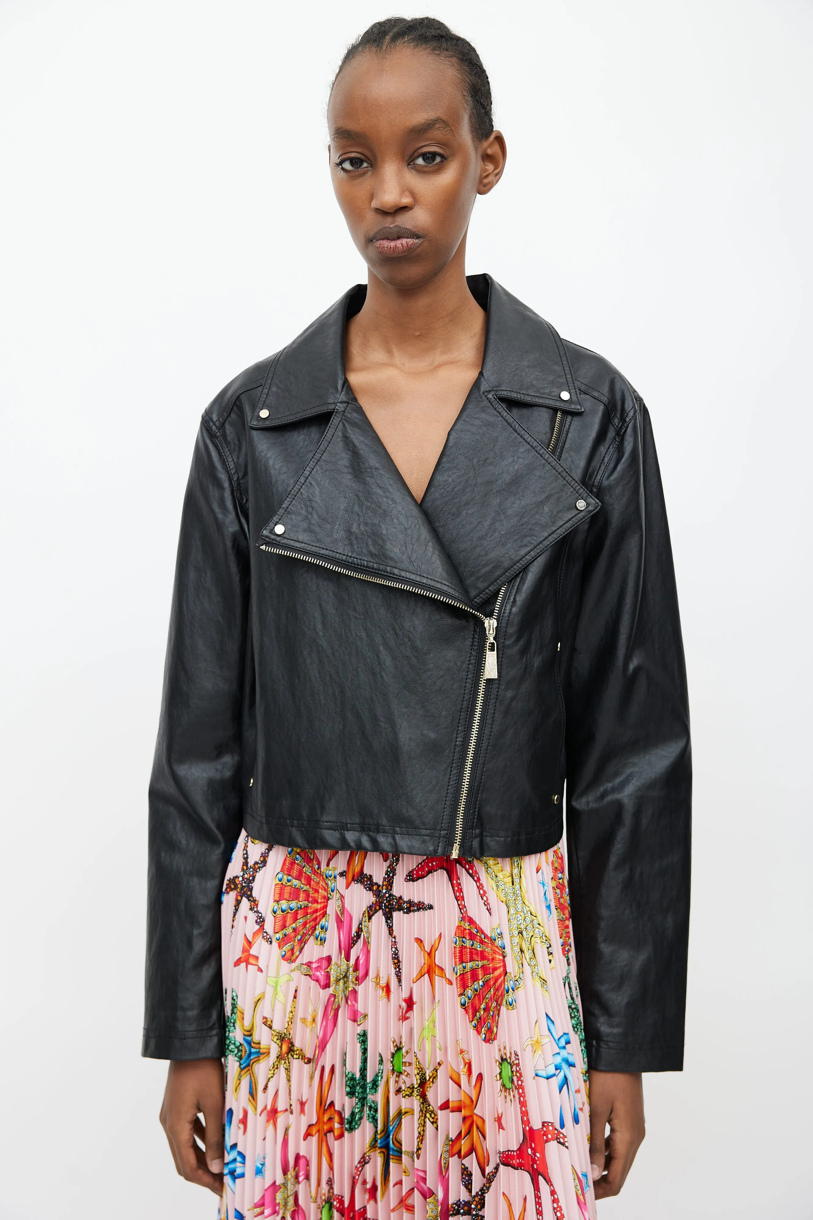 Black Faux Leather Moto Jacket