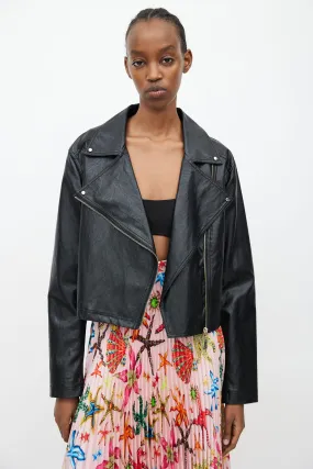 Black Faux Leather Moto Jacket