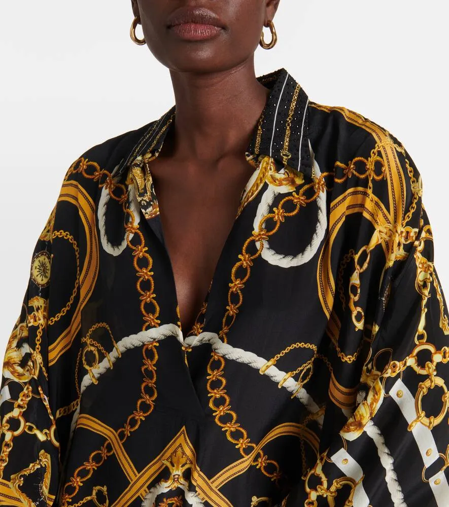 Camilla Printed silk crêpe kaftan