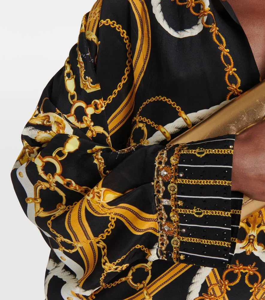 Camilla Printed silk crêpe kaftan