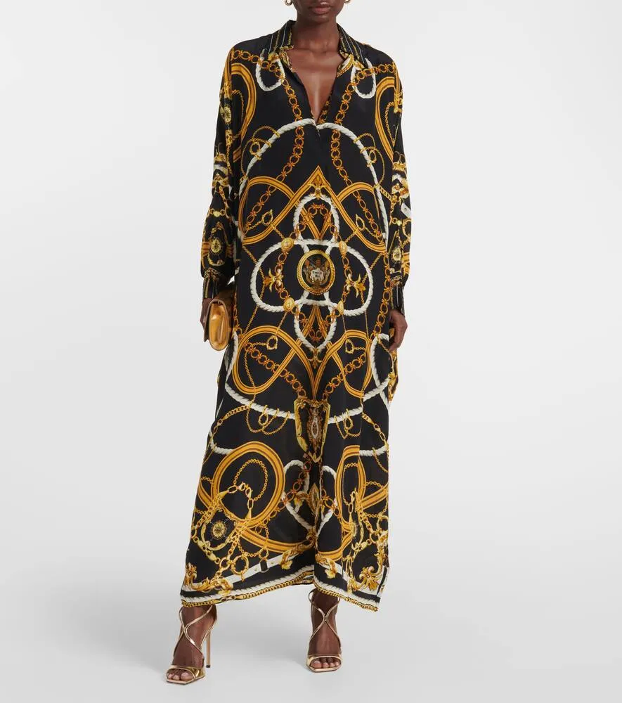 Camilla Printed silk crêpe kaftan