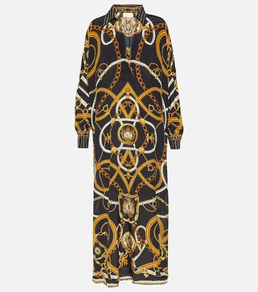 Camilla Printed silk crêpe kaftan