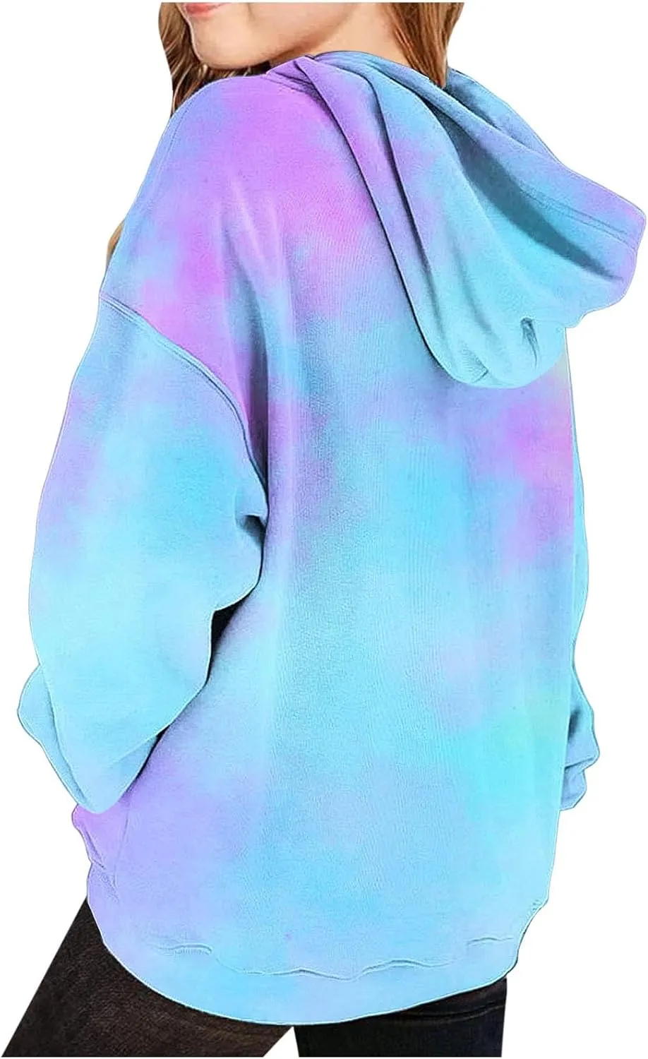 Cute Hoodies for Teen Girls Trendy Long Sleeve Oversized Sweatshirts Gradient Preppy Clothes for Girls 2-13 Years