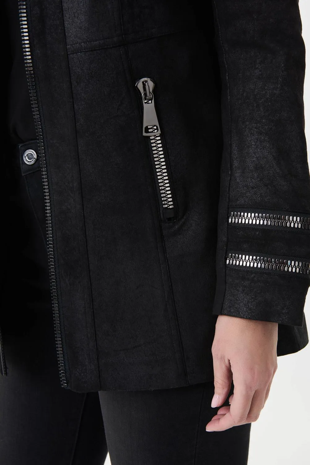 Faux-Suede Midi Jacket Style 213948