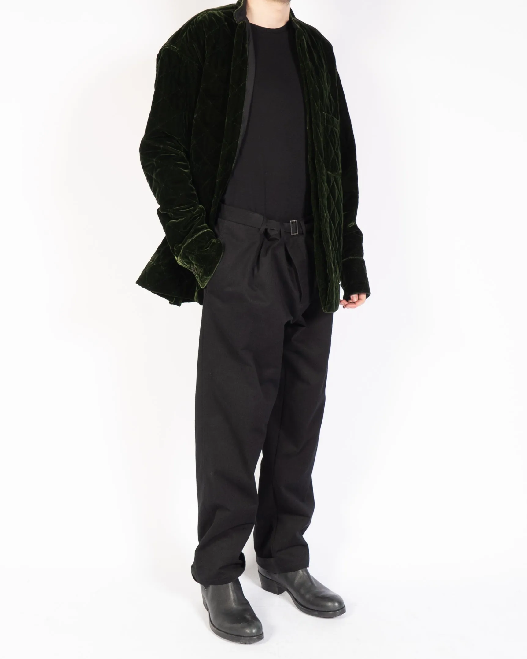 FW20 Green Velvet Quilted Overshirt
