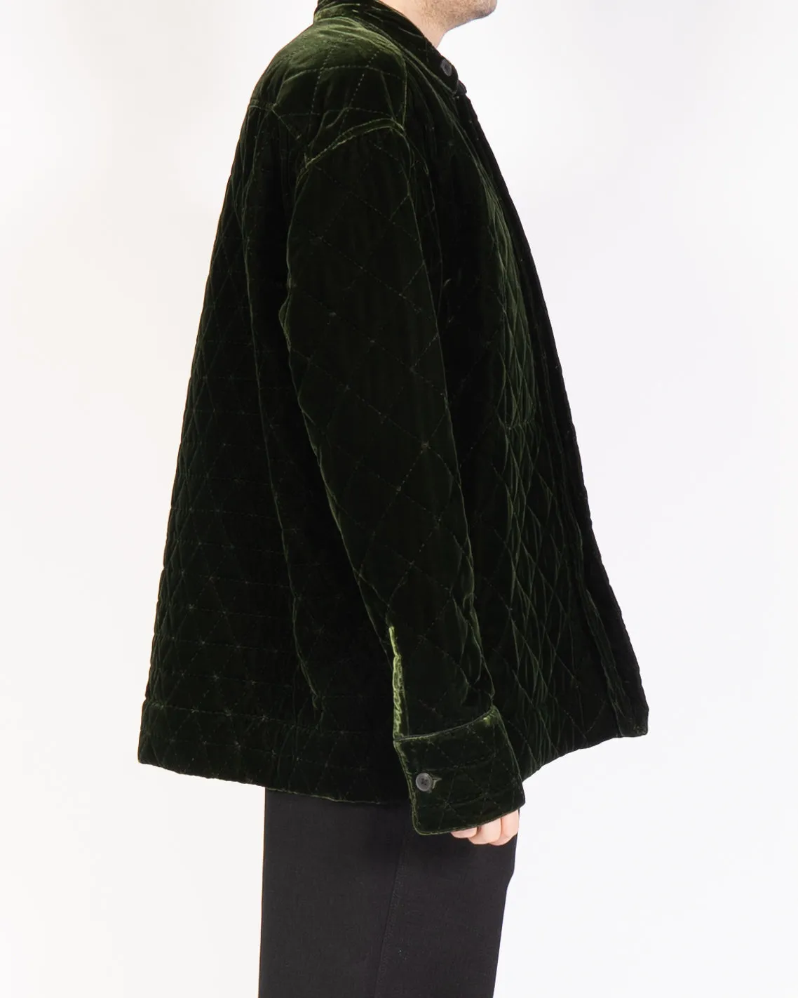FW20 Green Velvet Quilted Overshirt