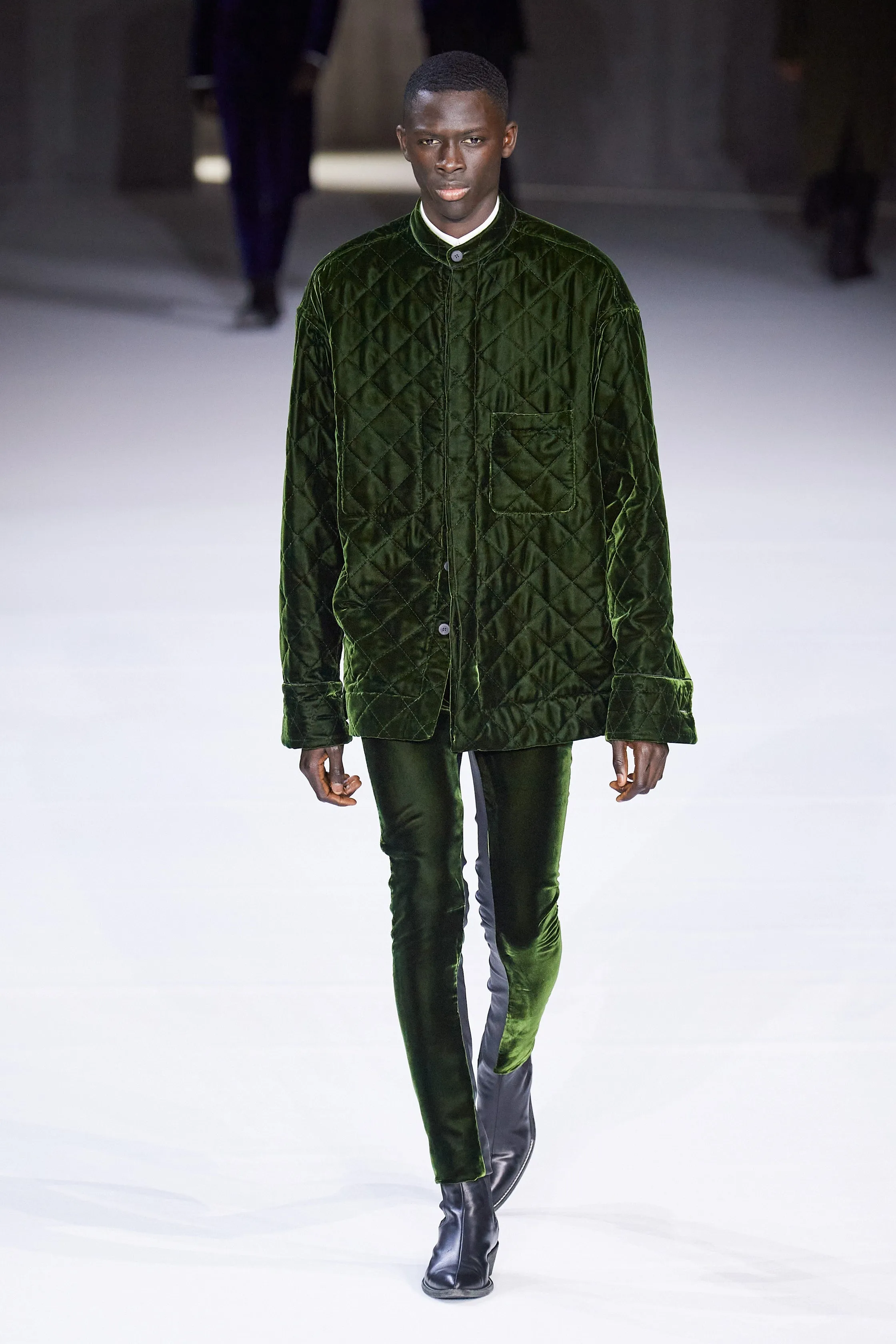 FW20 Green Velvet Quilted Overshirt