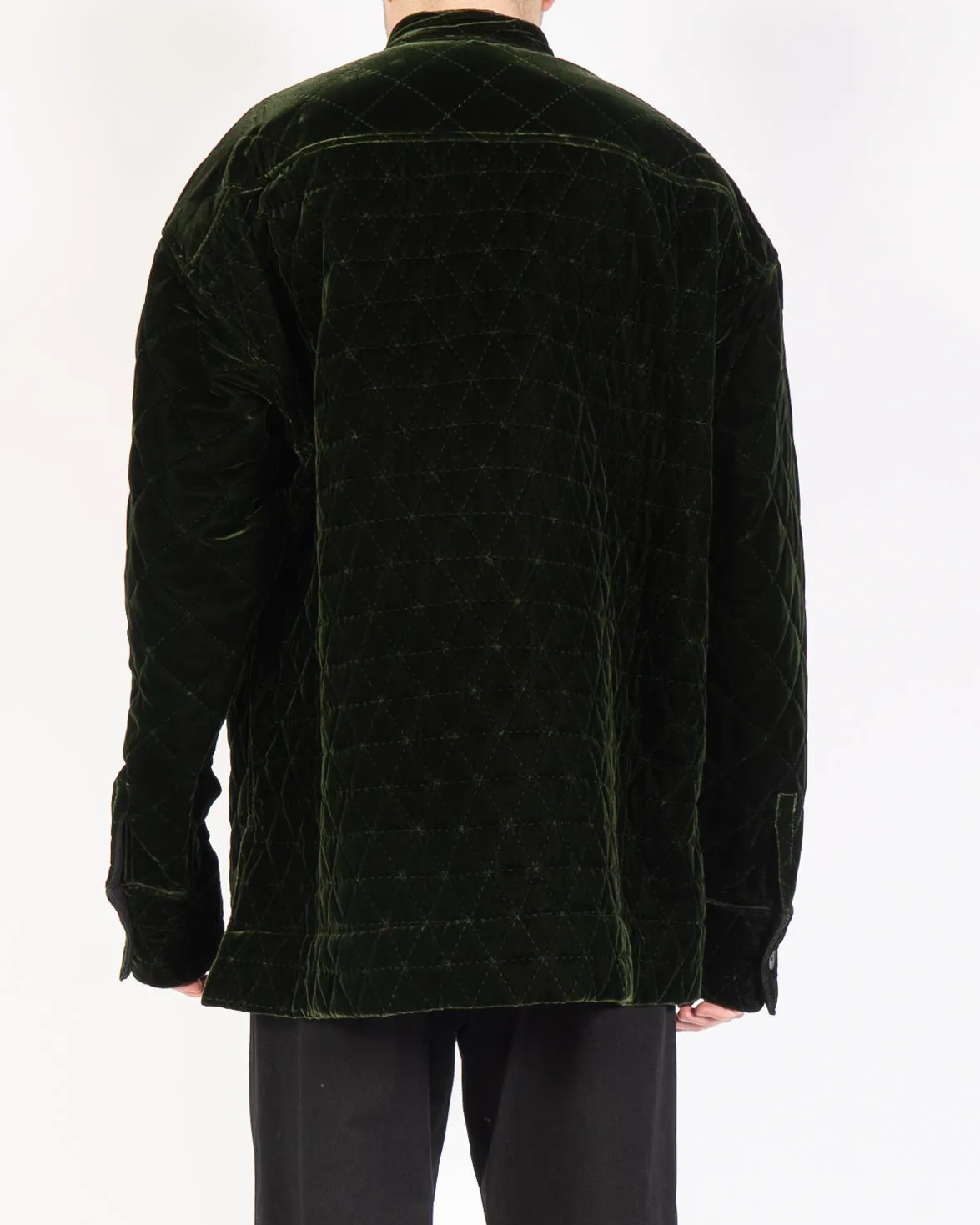 FW20 Green Velvet Quilted Overshirt