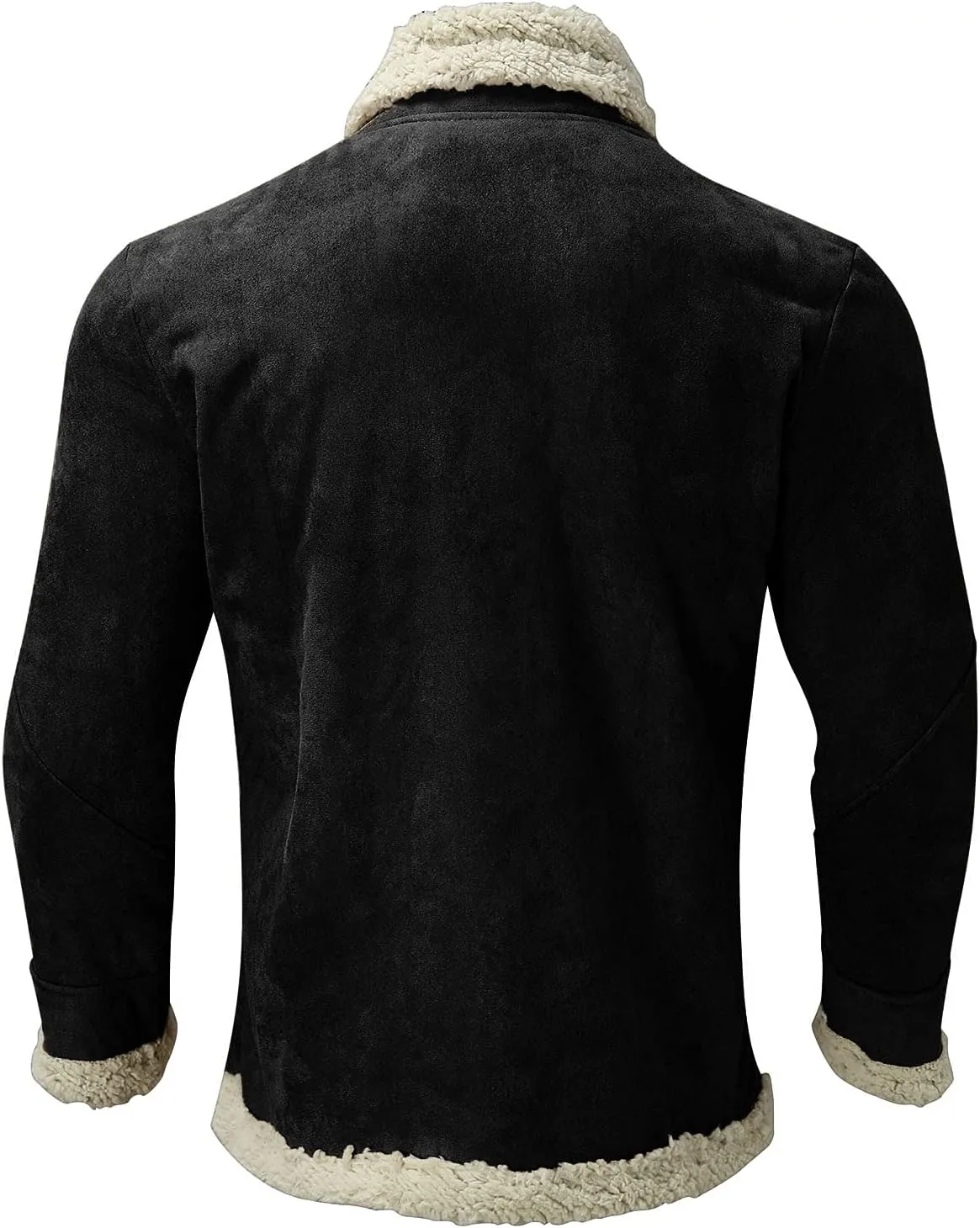 QWENTMTNTY Mens Sherpa Faux Suede Jacket Men Vintage Heavyweight Faux Shearing Coat Big Tall Casual Stylish Winter Jackets