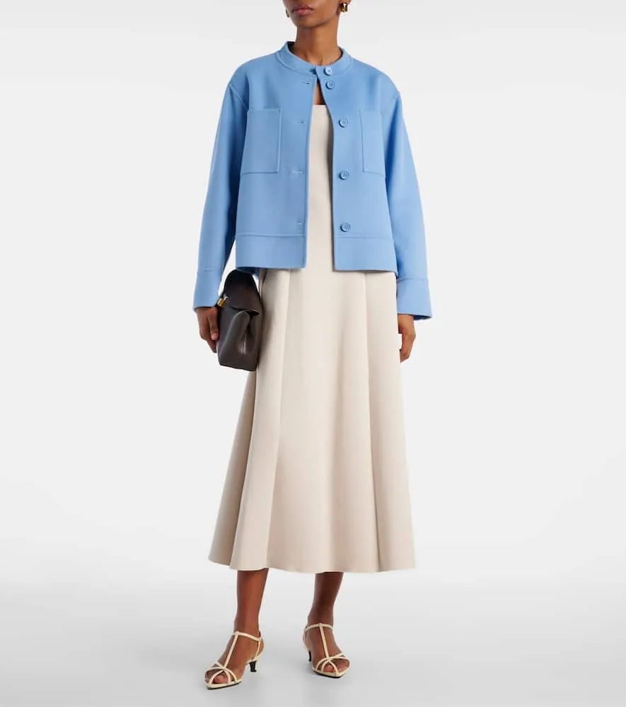 'S Max Mara Platani pleated cotton-blend midi dress