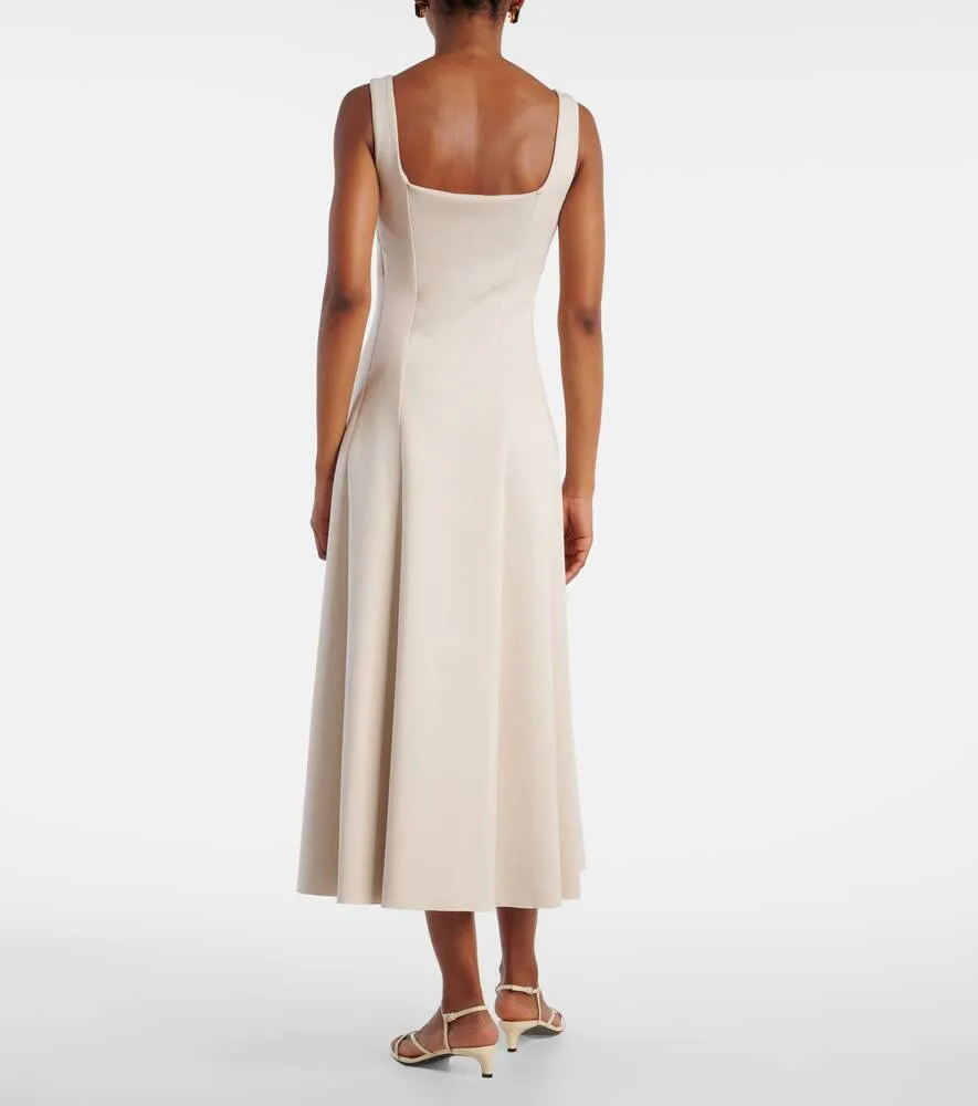'S Max Mara Platani pleated cotton-blend midi dress
