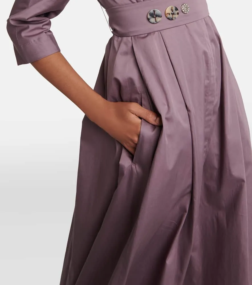 'S Max Mara Pleated cotton midi dress
