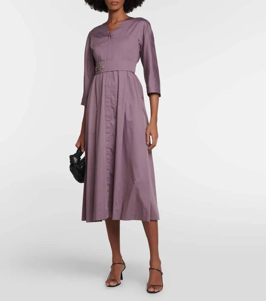 'S Max Mara Pleated cotton midi dress