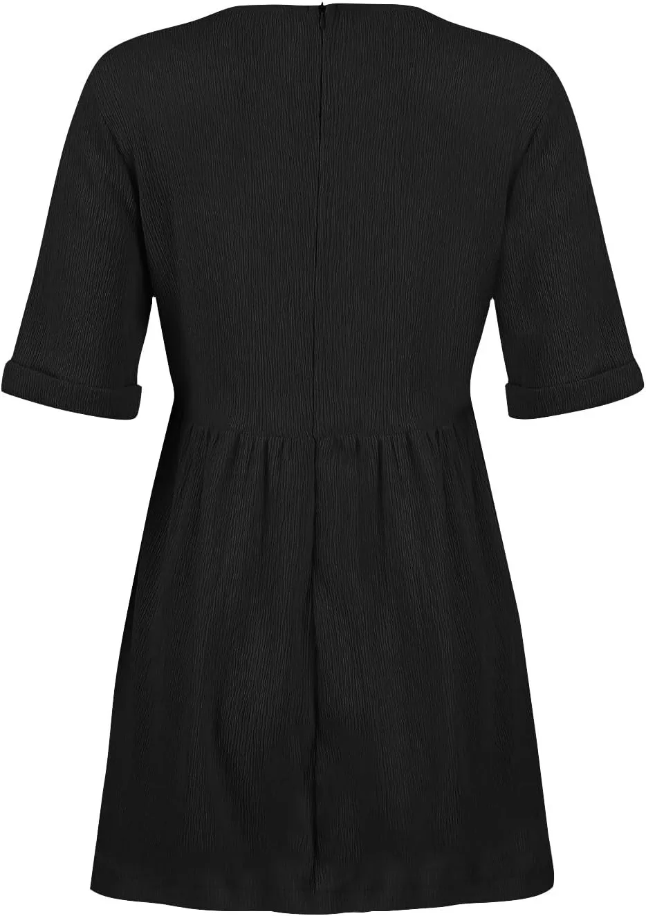 Summer Linen Dresses for Women 2024 Casual v Neck Knee Length Sundresses with Sleeve Comfy Summer Vacation Dresses