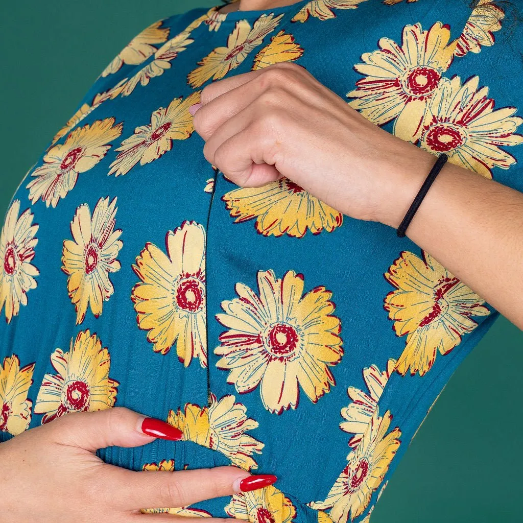 Sunflower Midi Breastfeeding Dress
