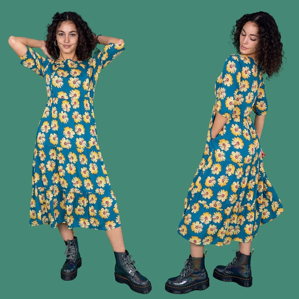 Sunflower Midi Breastfeeding Dress