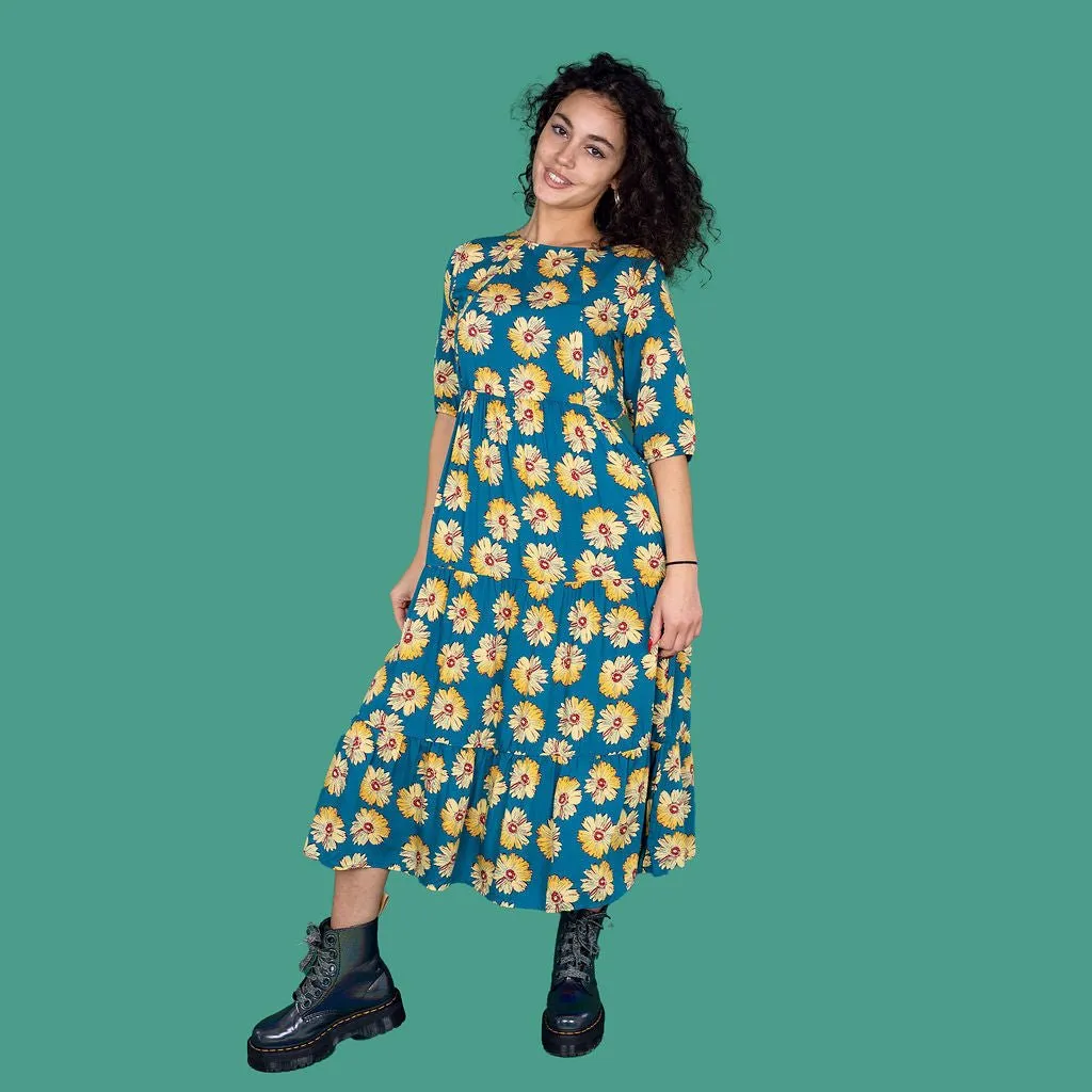 Sunflower Midi Breastfeeding Dress