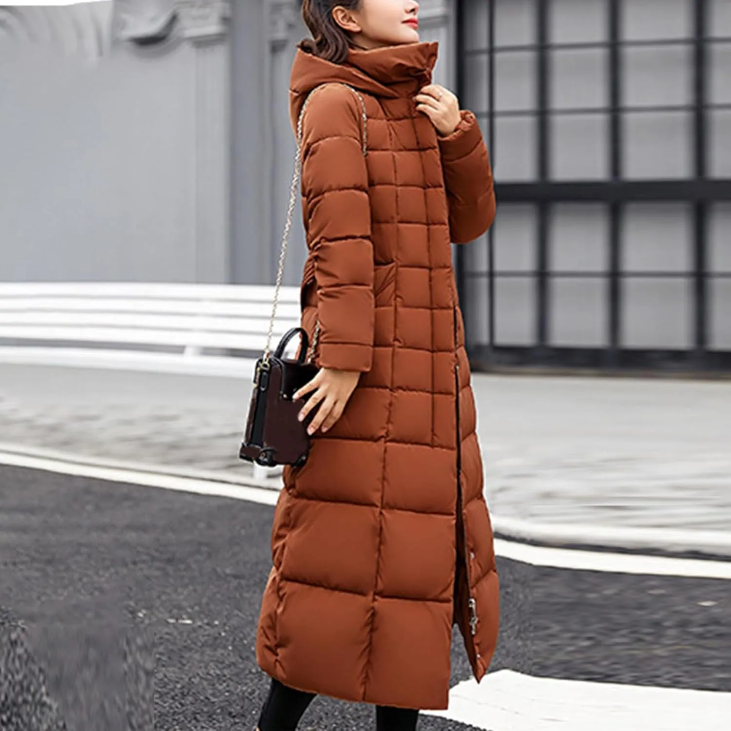 Winter Parkas for Women, Women Winter Long Coat Waterproof Warm Long Puffer Jacket Parka Warm Down Padded Jacket Coat