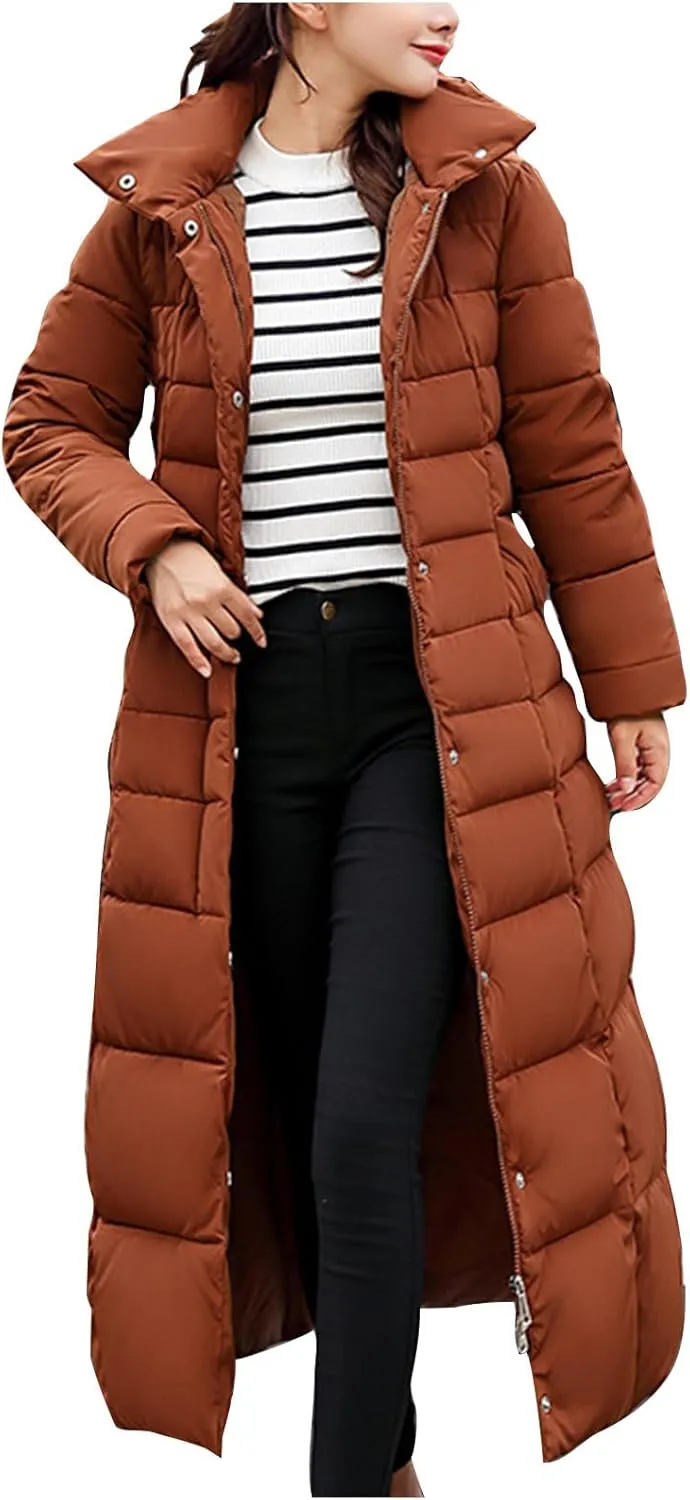 Winter Parkas for Women, Women Winter Long Coat Waterproof Warm Long Puffer Jacket Parka Warm Down Padded Jacket Coat