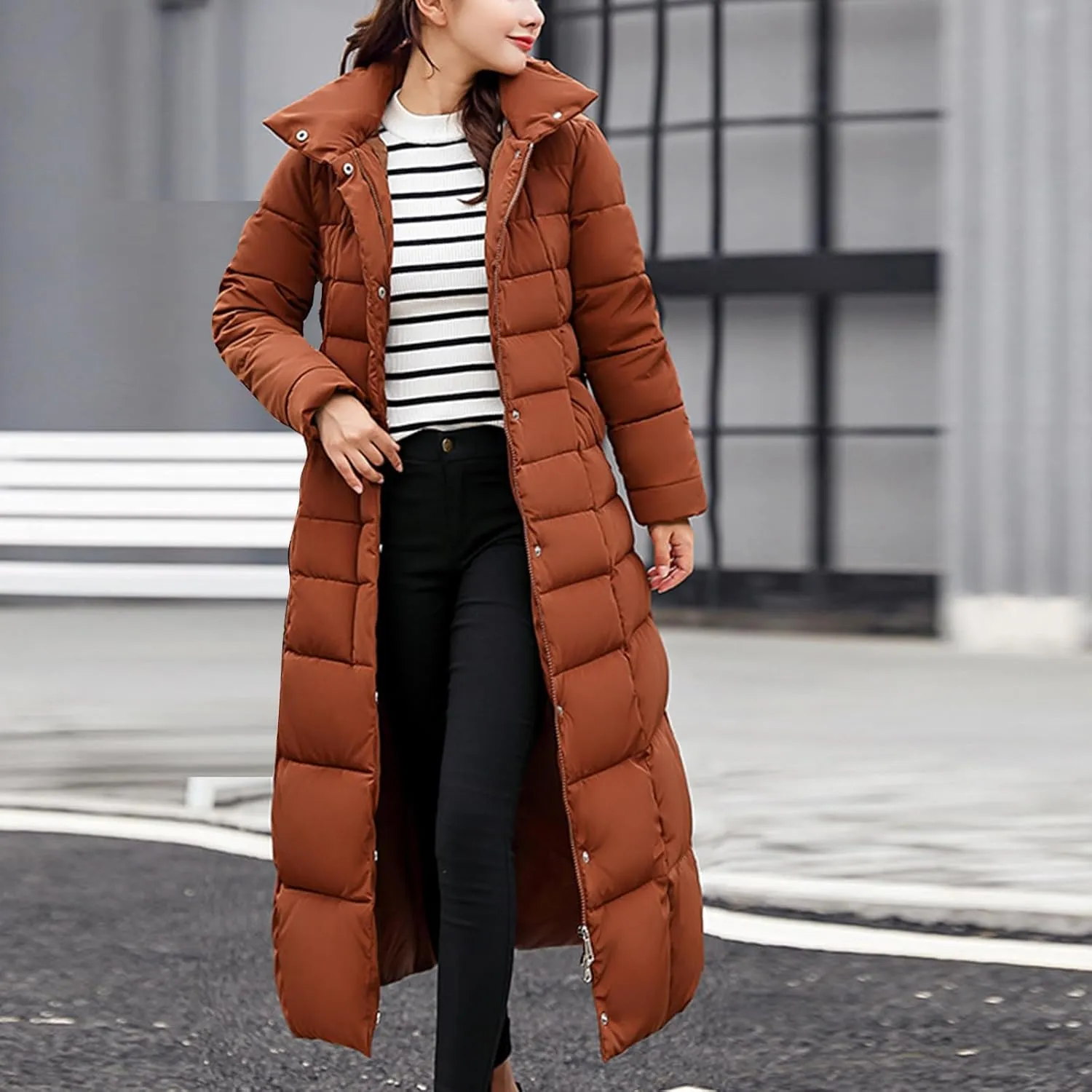 Winter Parkas for Women, Women Winter Long Coat Waterproof Warm Long Puffer Jacket Parka Warm Down Padded Jacket Coat