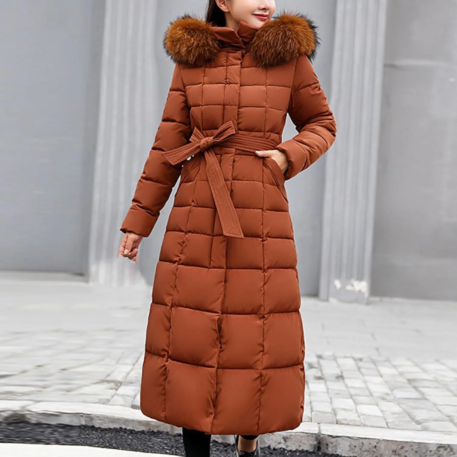 Winter Parkas for Women, Women Winter Long Coat Waterproof Warm Long Puffer Jacket Parka Warm Down Padded Jacket Coat