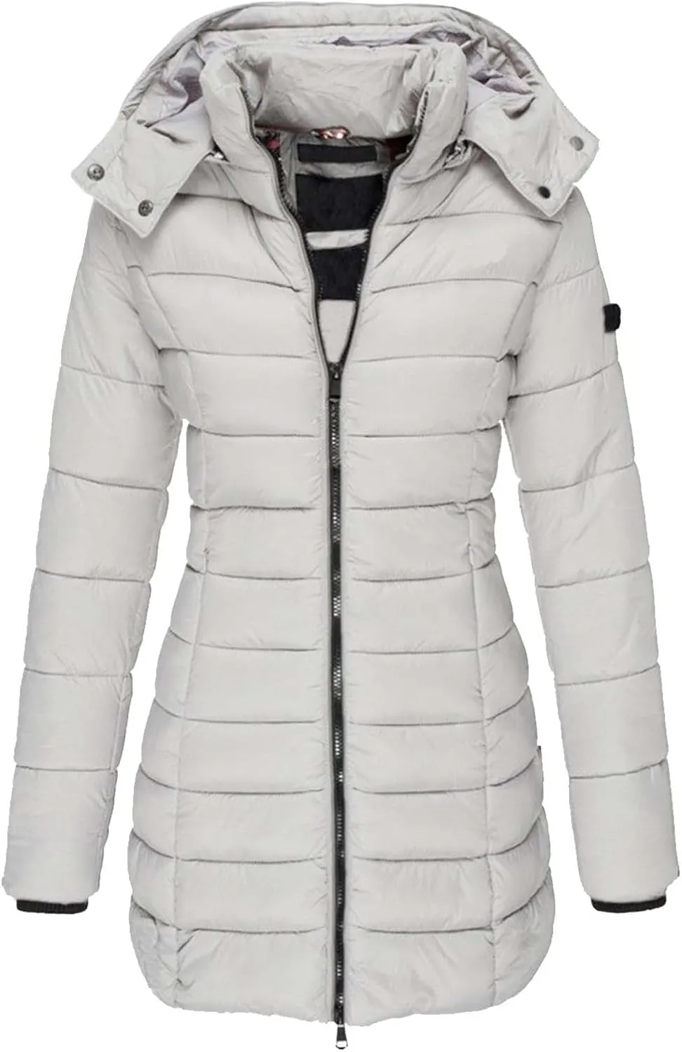 Women's Puffer Jacket 2025 Ultra Light Packable Down Coat Water-Resistant Hooded Winter Long Coat Zip Up Outerwear